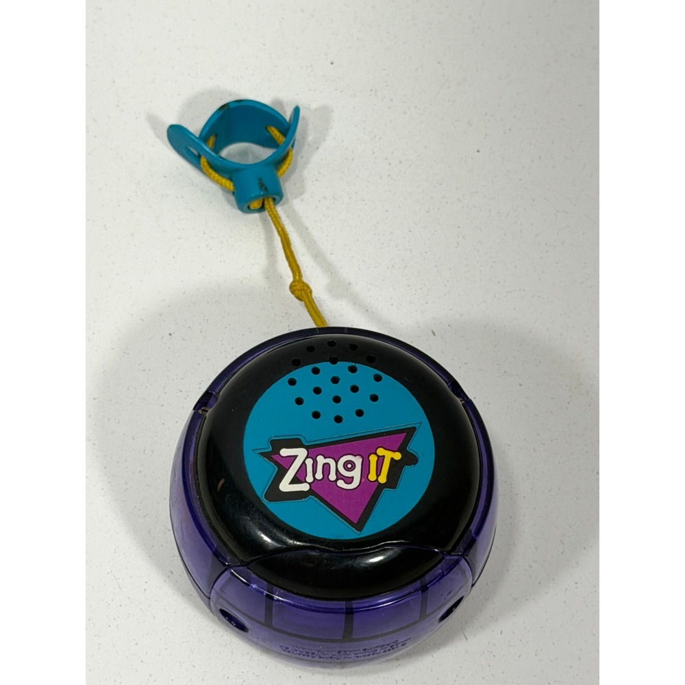Vintage 1999 Hasbro Zing It Electronic Handheld Game Purple Translucent Y2K Toy
